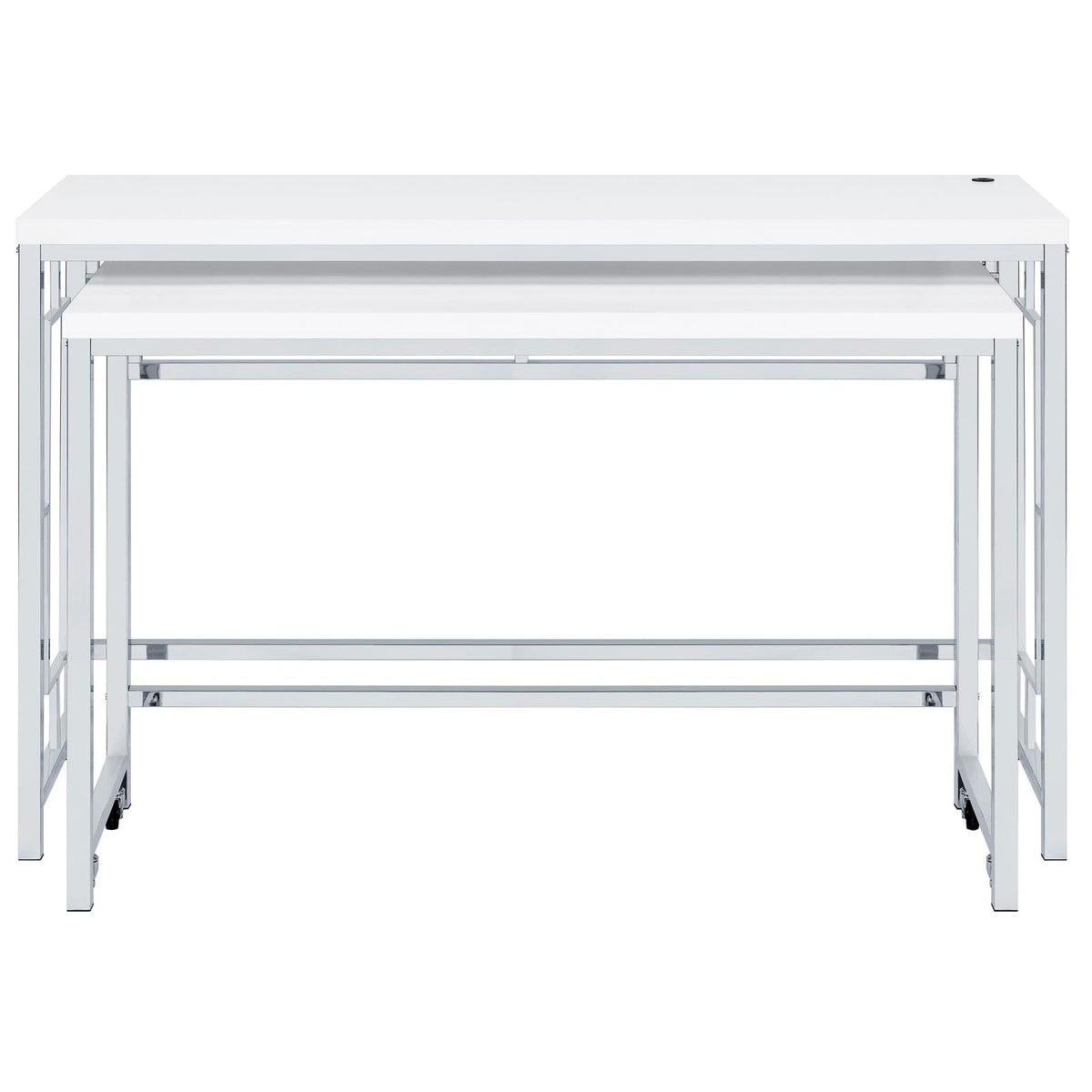 Jackson White and Chrome 4-Piece Multipurpose Counter Height Table Set from Coaster - Luna Furniture