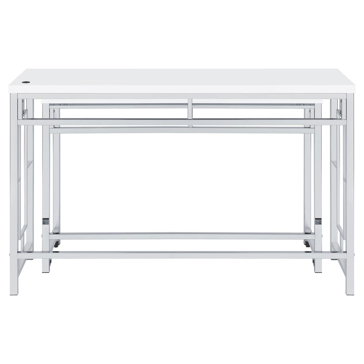 Jackson White and Chrome 4-Piece Multipurpose Counter Height Table Set from Coaster - Luna Furniture