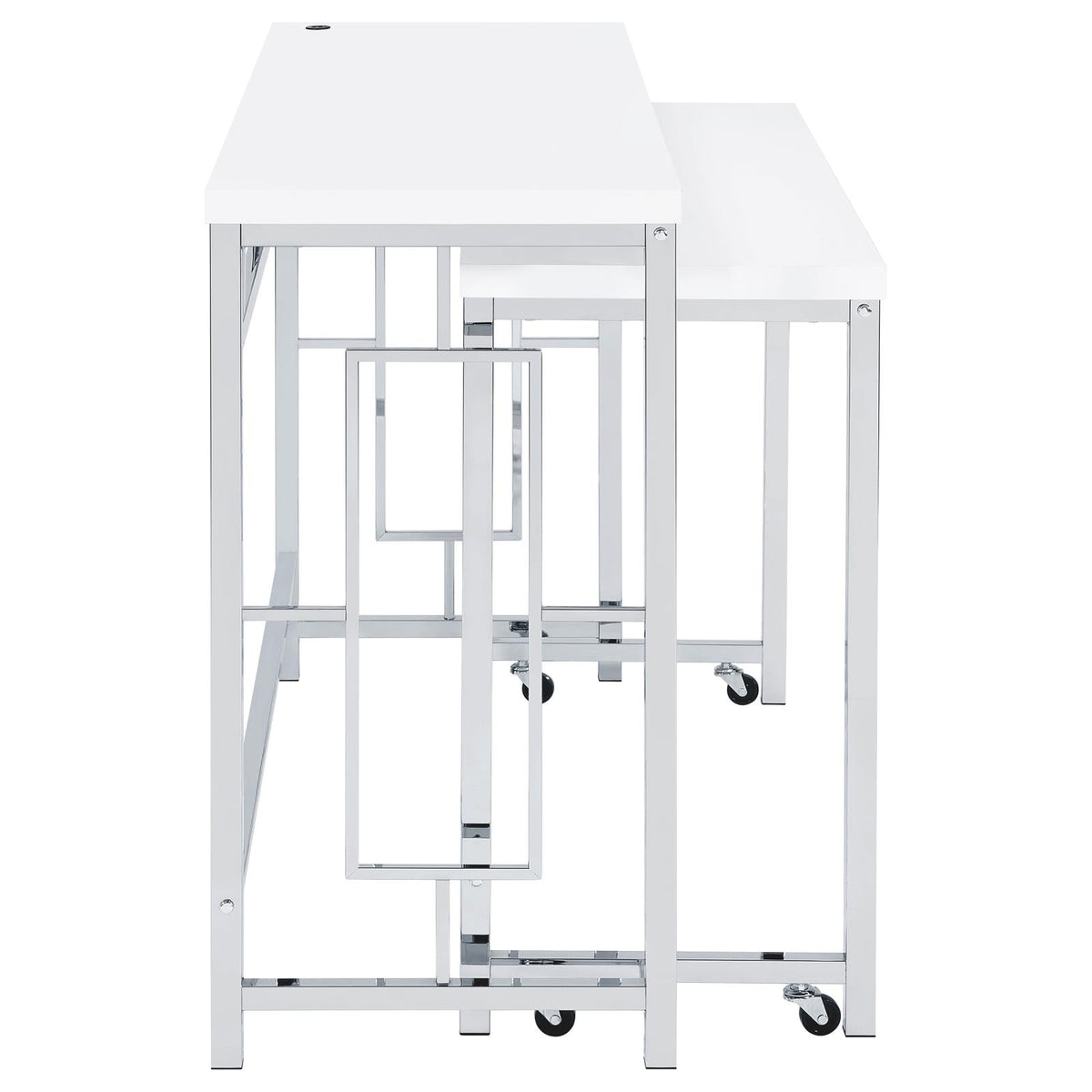 Jackson White and Chrome 4-Piece Multipurpose Counter Height Table Set from Coaster - Luna Furniture