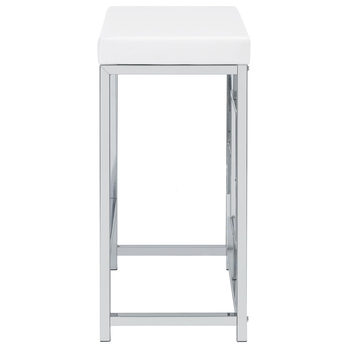 Jackson White and Chrome 4-Piece Multipurpose Counter Height Table Set from Coaster - Luna Furniture