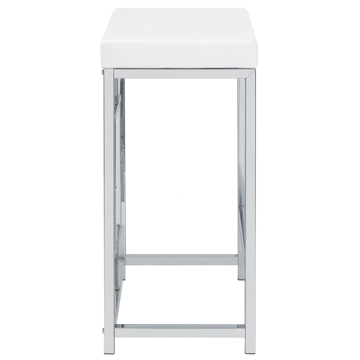 Jackson White and Chrome 4-Piece Multipurpose Counter Height Table Set from Coaster - Luna Furniture
