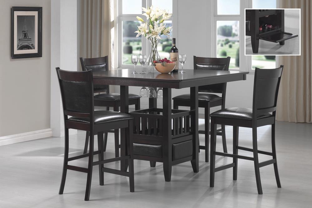 Jaden Espresso Square Counter Height Table with Storage from Coaster - Luna Furniture