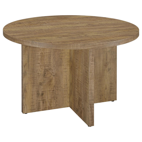 Jamestown Mango Brown Round Engineered Wood Dining Table with Decorative Laminate