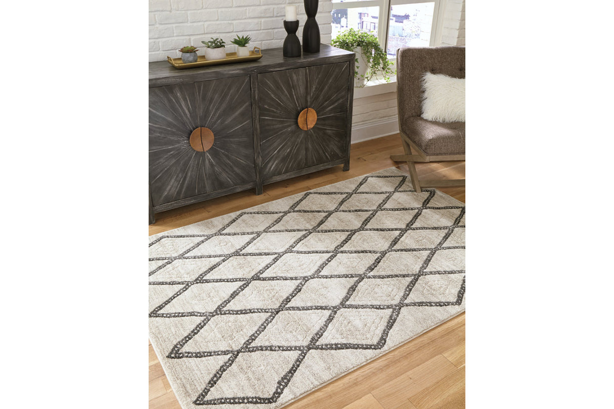 Jarmo Cream/Gray 5' x 7' Rug from Ashley - Luna Furniture