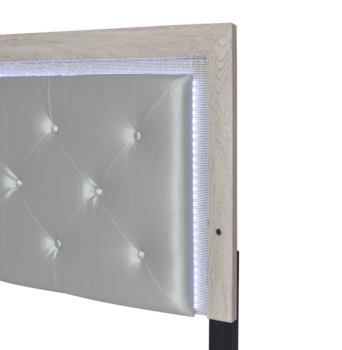 Jaylen Cream Queen LED Panel Bed from Crown Mark - Luna Furniture