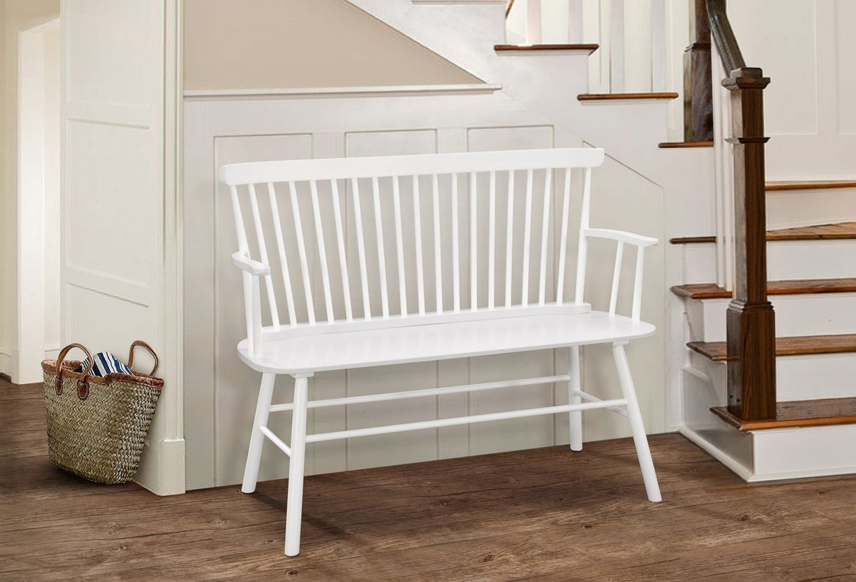 Jerimiah Spindleback White Bench from Crown Mark - Luna Furniture