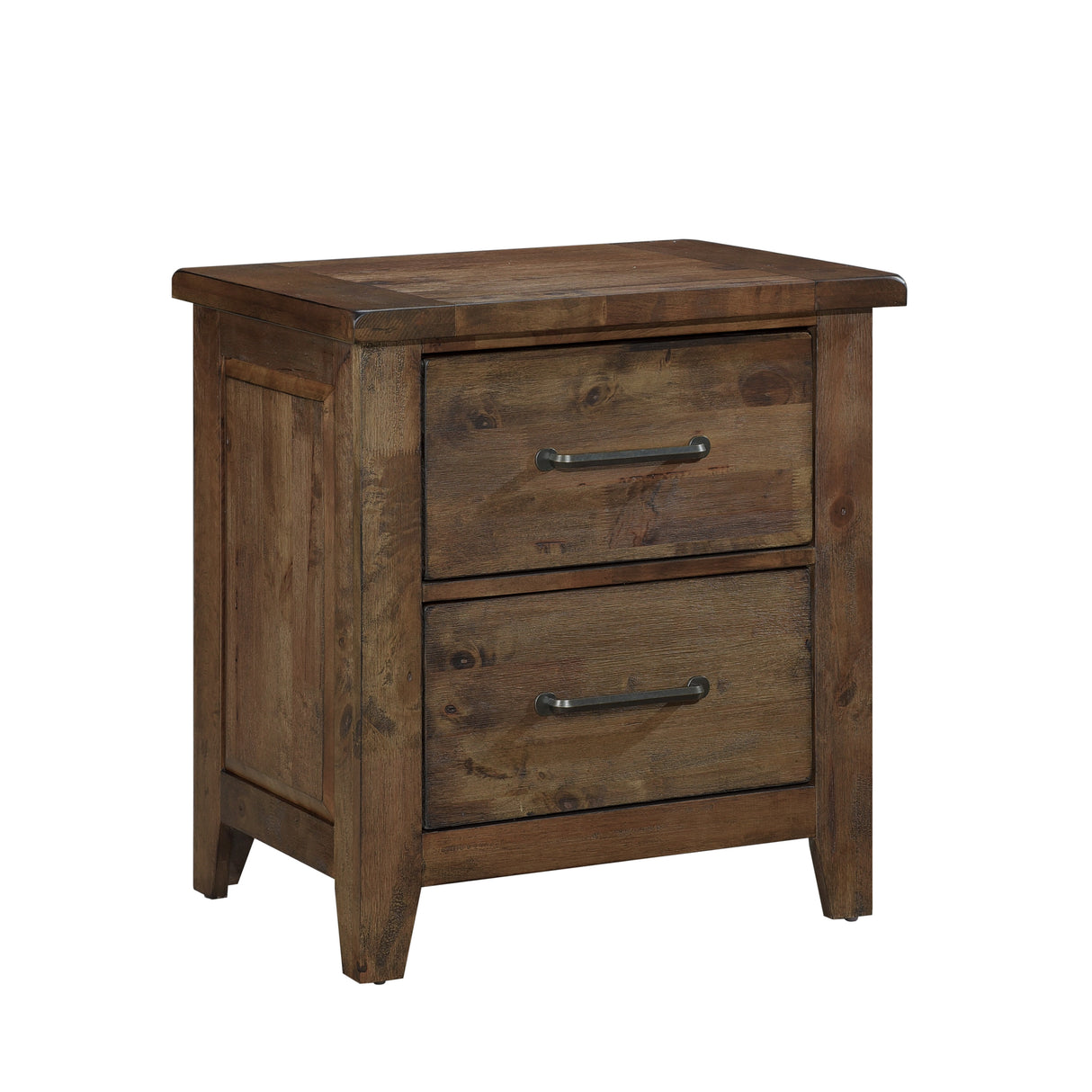 Jerrick Burnished Brown 4-Piece Queen Sleigh Storage Platform Bedroom Set (Queen Bed, Nightstand, Dresser, Mirror) from Homelegance - Luna Furniture