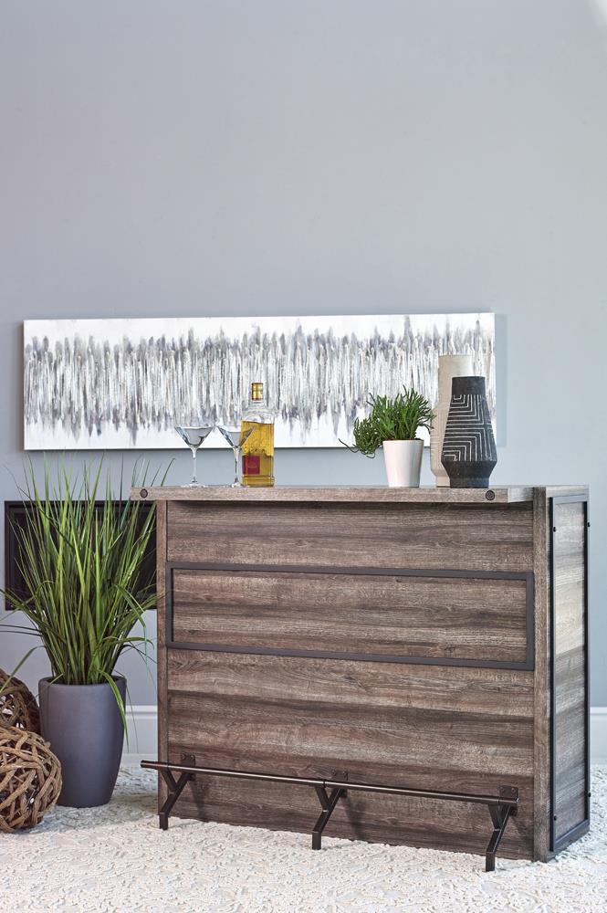 Joe Aged Oak 5-Shelf Bar Unit from Coaster - Luna Furniture