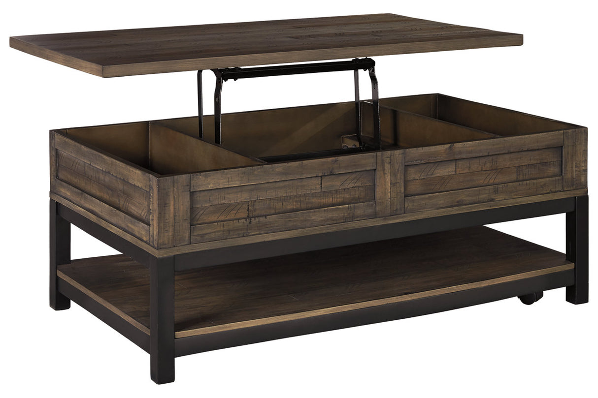 Johurst Grayish Brown Coffee Table with Lift Top from Ashley - Luna Furniture