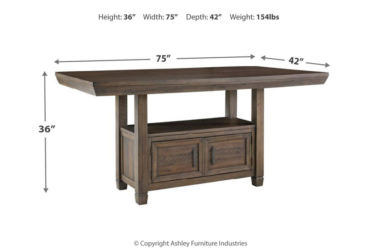Johurst Grayish Brown Counter Height Dining Table from Ashley - Luna Furniture