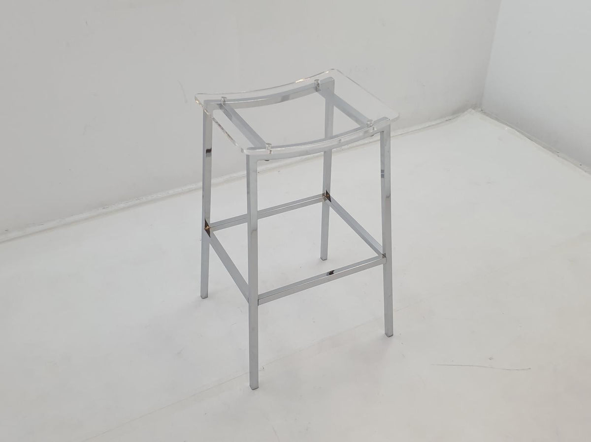 Jovani Clear and Chrome Acrylic Backless Bar Stools, Set of 2 from Coaster - Luna Furniture
