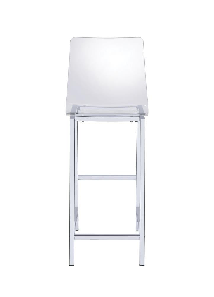 Juelia Chrome and Clear Acrylic Bar Stools, Set of 2 from Coaster - Luna Furniture