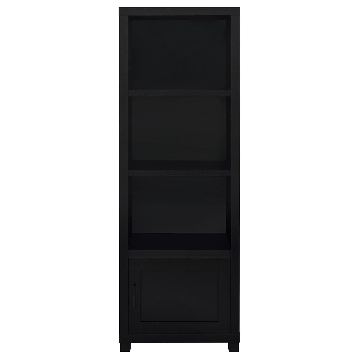 Jupiter Black 3-Shelf Media Tower Bookcase with Storage Cabinet from Coaster - Luna Furniture