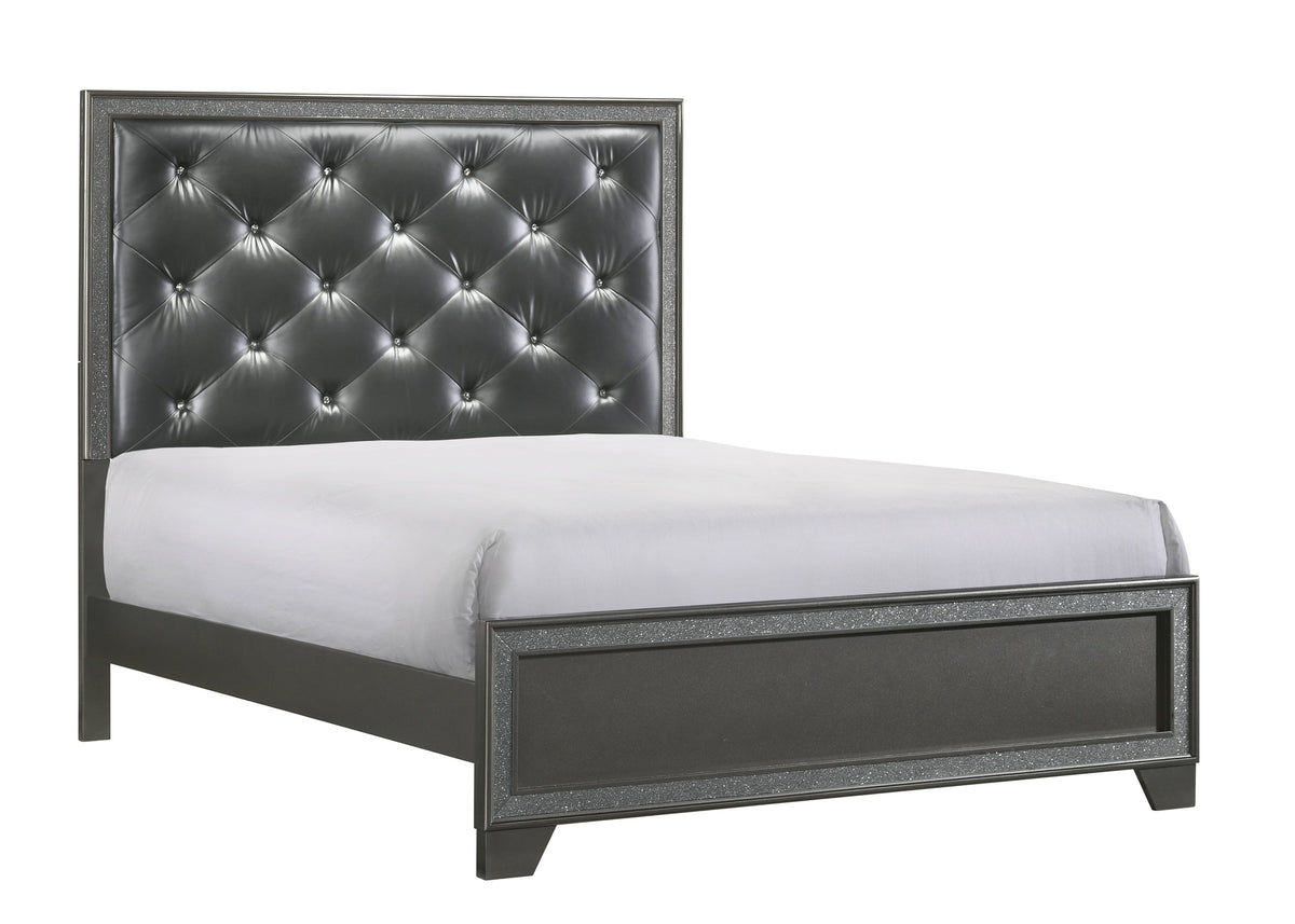 Kaia Gray King Panel Bed from Crown Mark - Luna Furniture