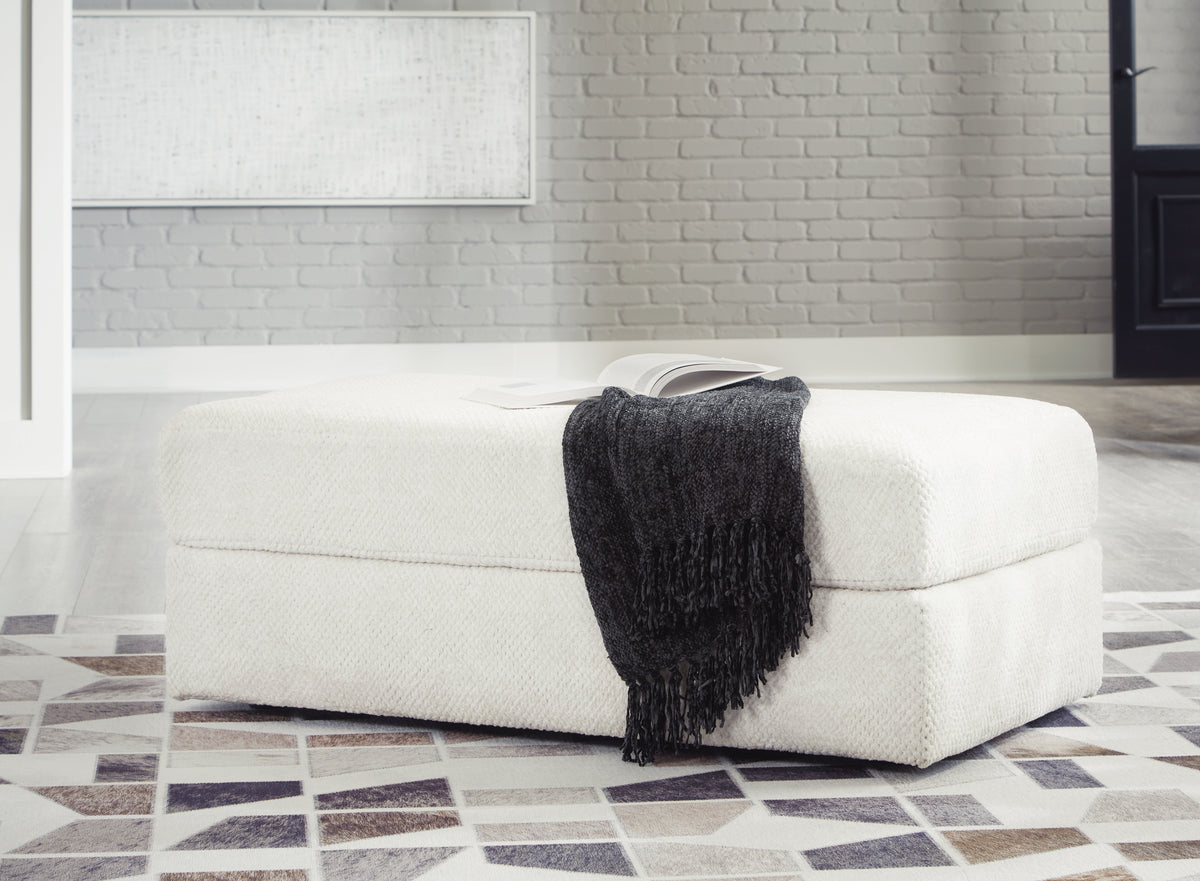 Karinne Linen Oversized Accent Ottoman from Ashley - Luna Furniture