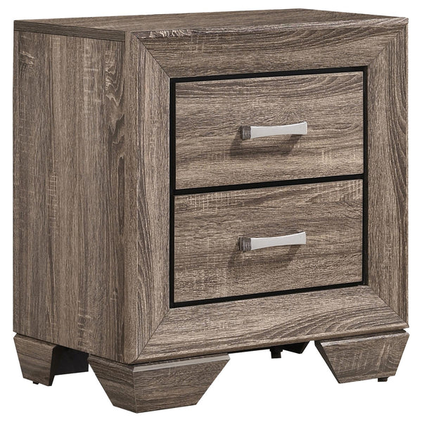 Kauffman Washed Taupe 2-Drawer Nightstand