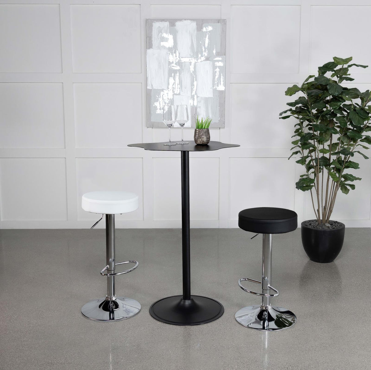 Keanu Black Pedestal Cloud-Shaped Top Bar Table from Coaster - Luna Furniture