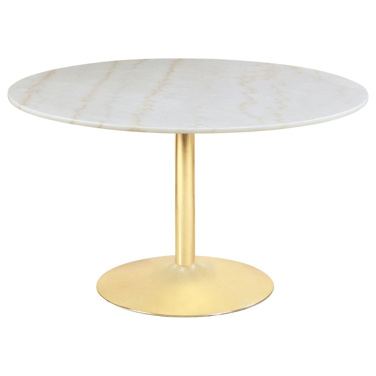 Kella Blue and Gold 5-Piece Round Marble Top Dining Set from Coaster - Luna Furniture
