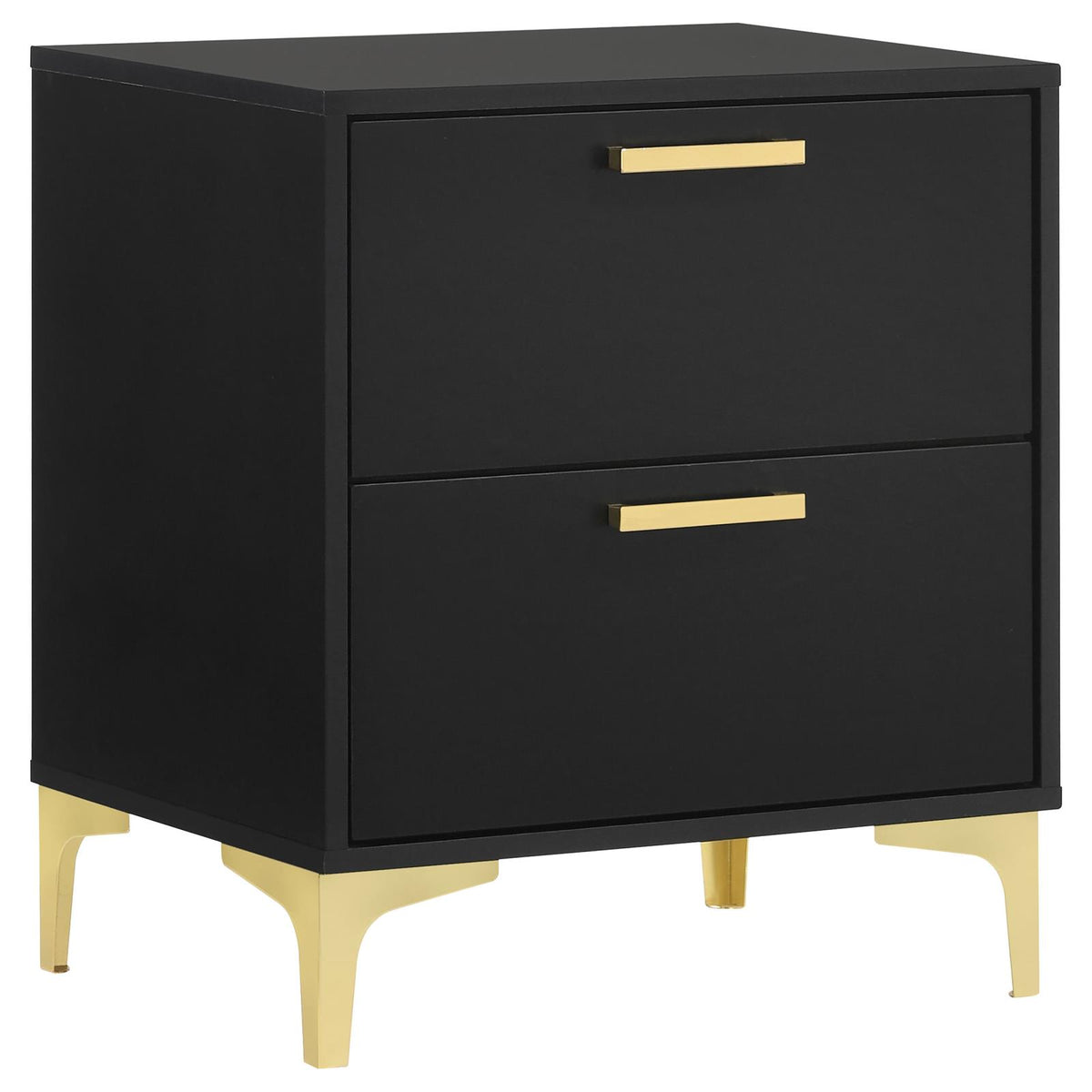 Kendall 2-Drawer Nightstand Black and Gold - Luna Furniture Kendall 2-Drawer Nightstand Black and Gold - Luna Furniture