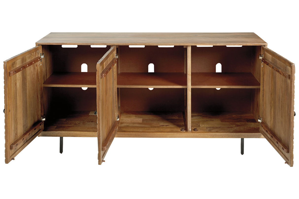Kerrings Brown/Black/White Accent Cabinet from Ashley Furniture - Luna Furniture