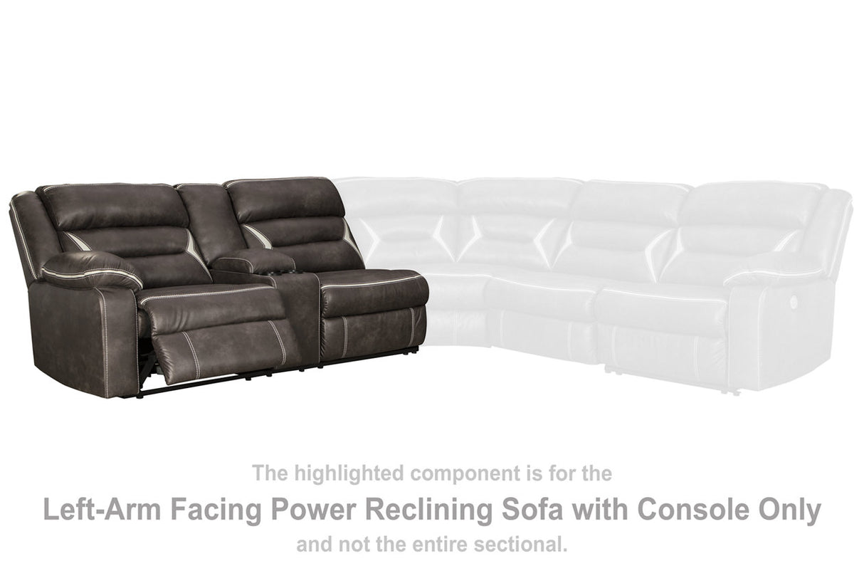 Kincord Midnight Left-Arm Facing Power Reclining Sofa with Console from Ashley - Luna Furniture