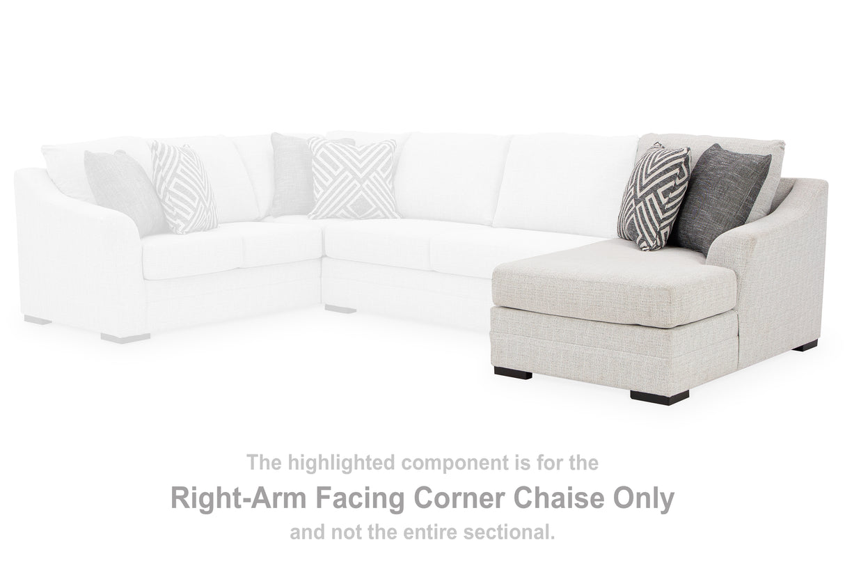 Koralynn Stone Right-Arm Facing Corner Chaise from Ashley Furniture - Luna Furniture