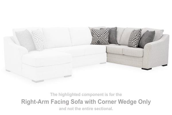Koralynn Stone Right-Arm Facing Sofa with Corner Wedge