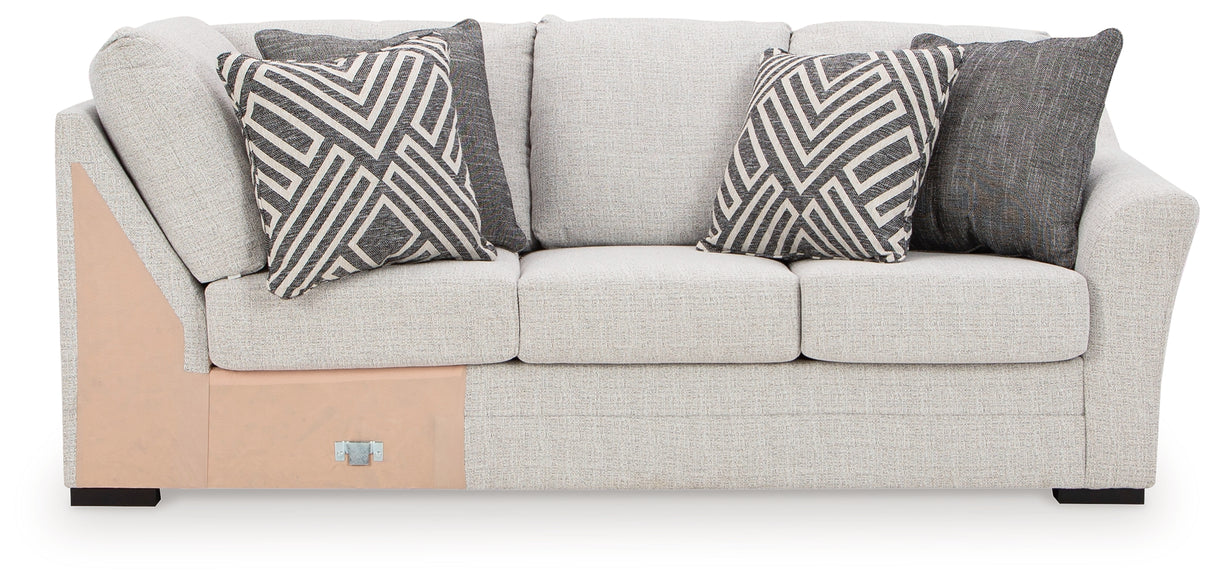 Koralynn Stone Right-Arm Facing Sofa with Corner Wedge from Ashley Furniture - Luna Furniture