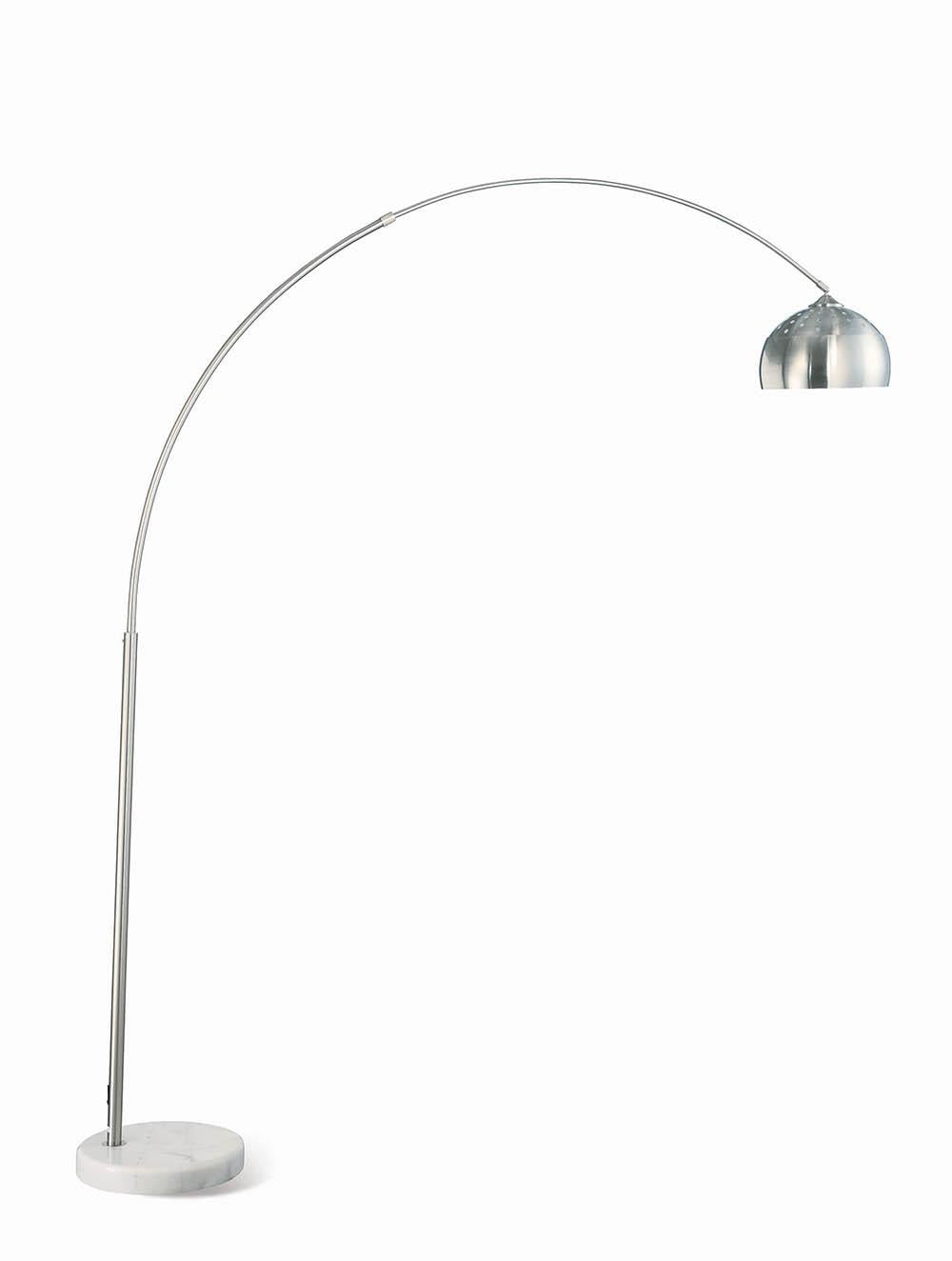 Krester Brushed Steel and Chrome Arched Floor Lamp from Coaster - Luna Furniture