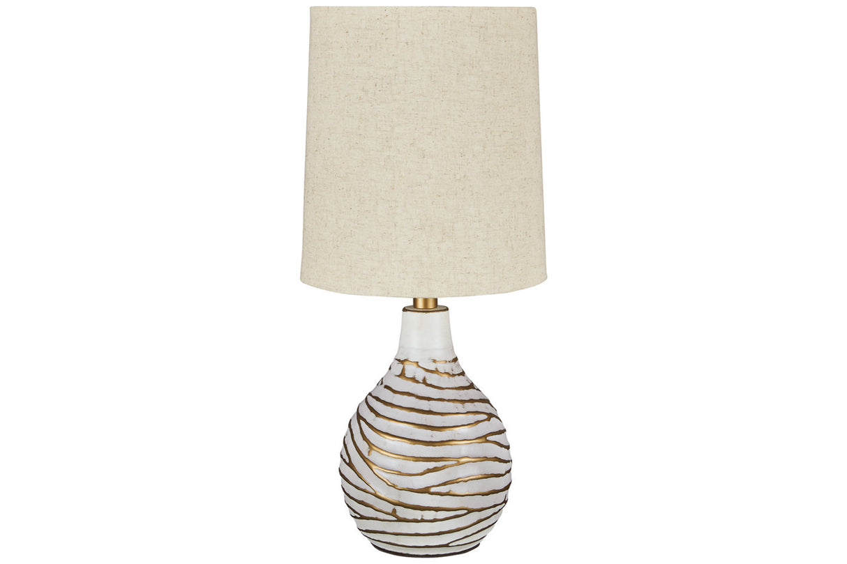Aleela White/Gold Finish Table Lamp from Ashley - Luna Furniture