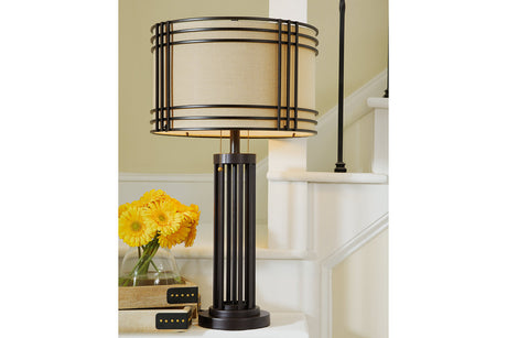 Hanswell Dark Brown Table Lamp -  - Luna Furniture