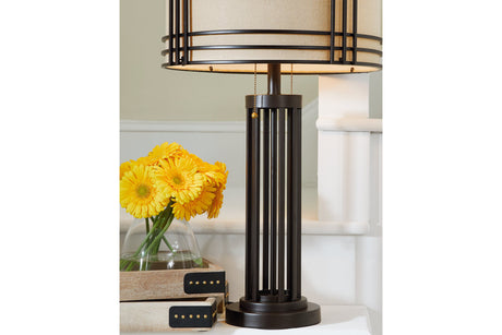 Hanswell Dark Brown Table Lamp -  - Luna Furniture