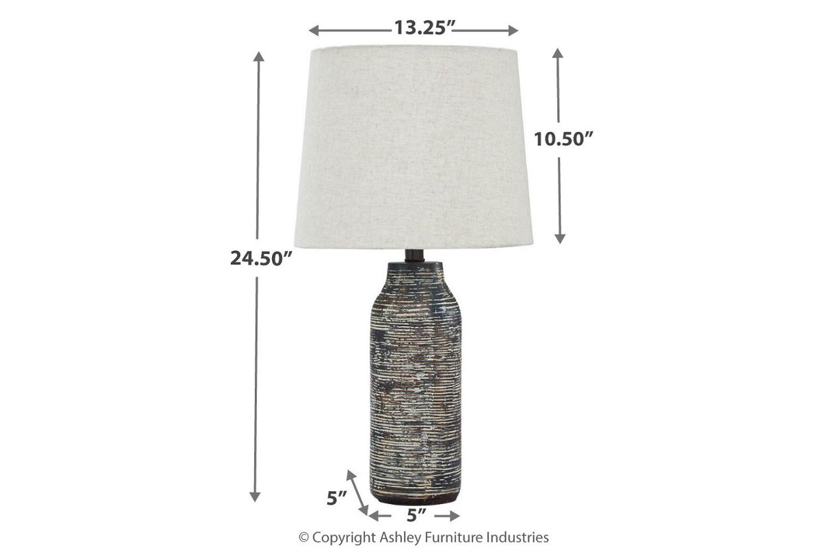 Mahima Black/White Table Lamp from Ashley - Luna Furniture