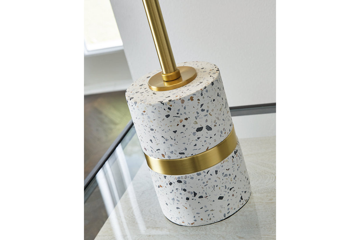 Maywick White/Brass Finish Table Lamp from Ashley - Luna Furniture