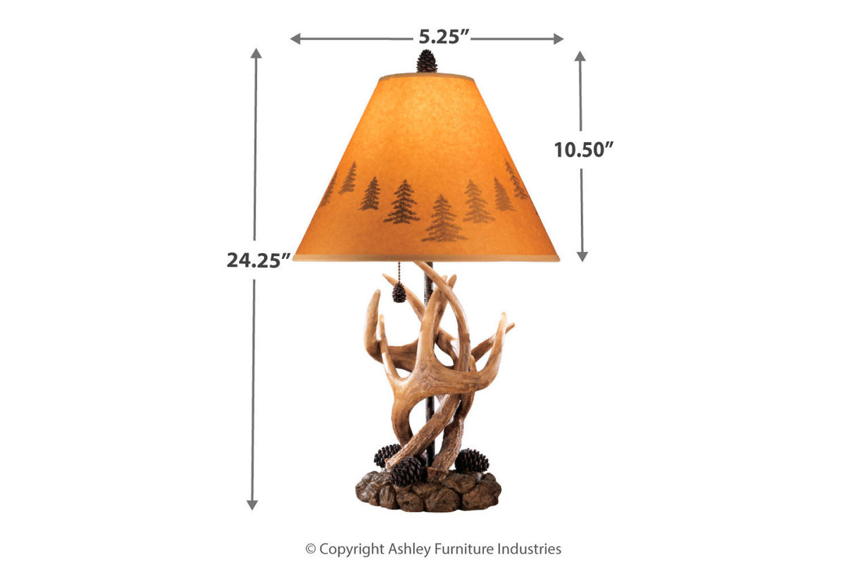 Derek Brown Table Lamp from Ashley - Luna Furniture