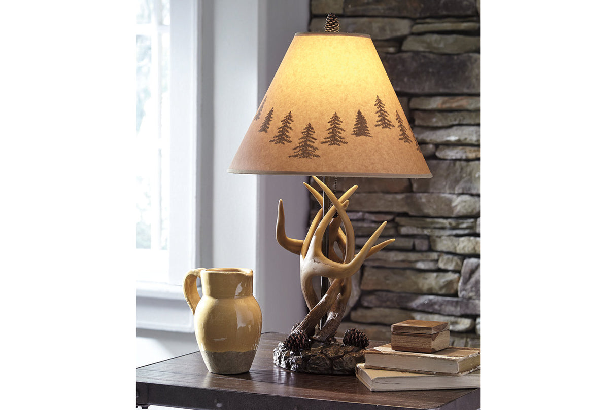 Derek Brown Table Lamp from Ashley - Luna Furniture