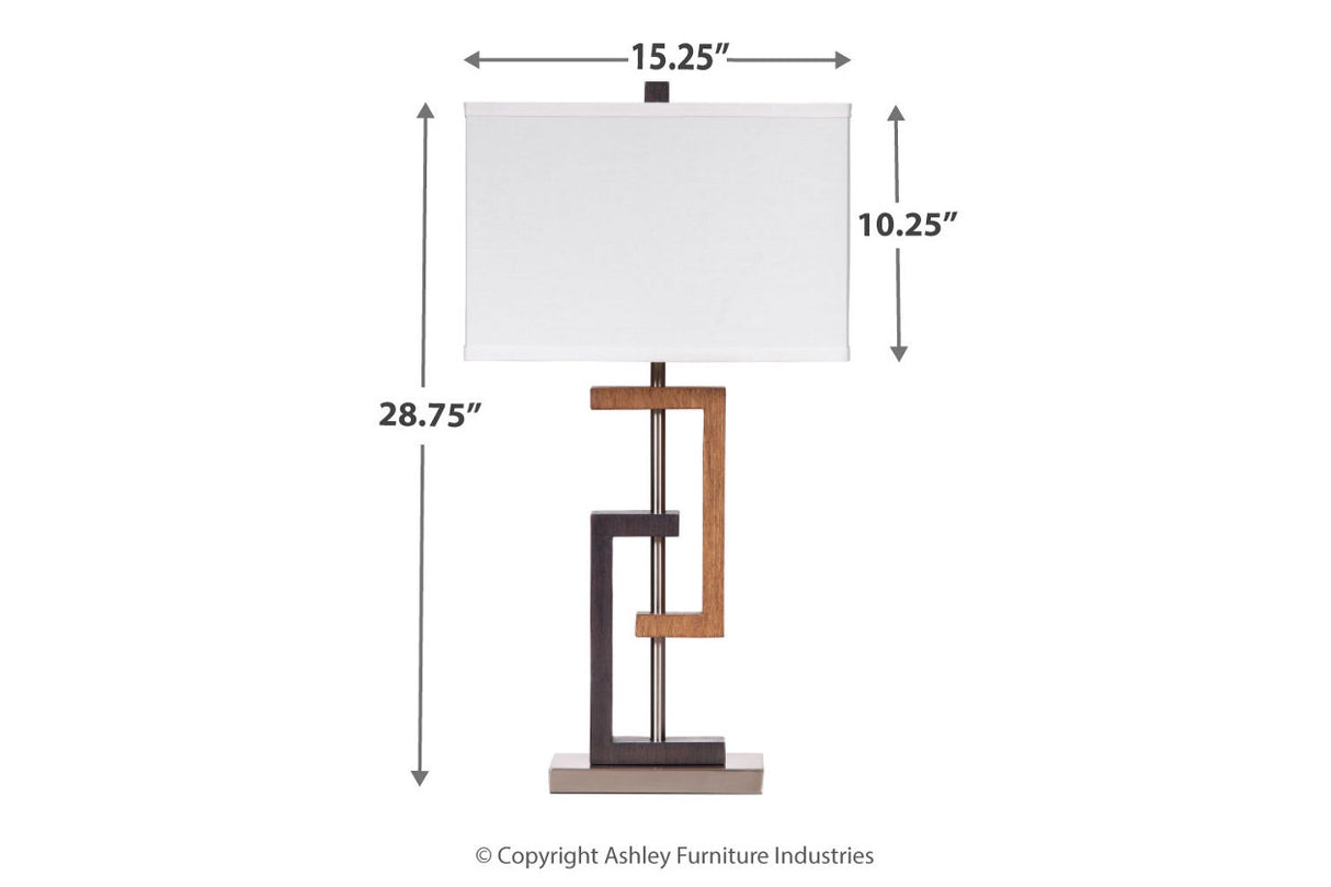 Syler Brown/Silver Finish Table Lamp, Set of 2 -  - Luna Furniture
