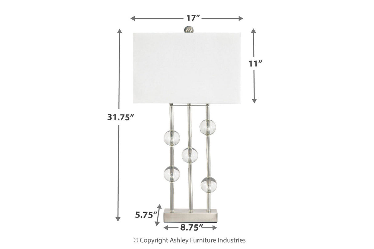 Jaala Clear/Silver Finish Table Lamp -  - Luna Furniture