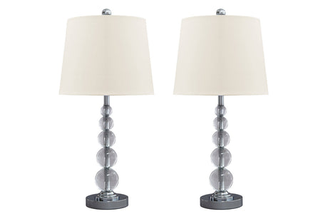 Joaquin Clear/Silver Finish Table Lamp, Set of 2 -  - Luna Furniture