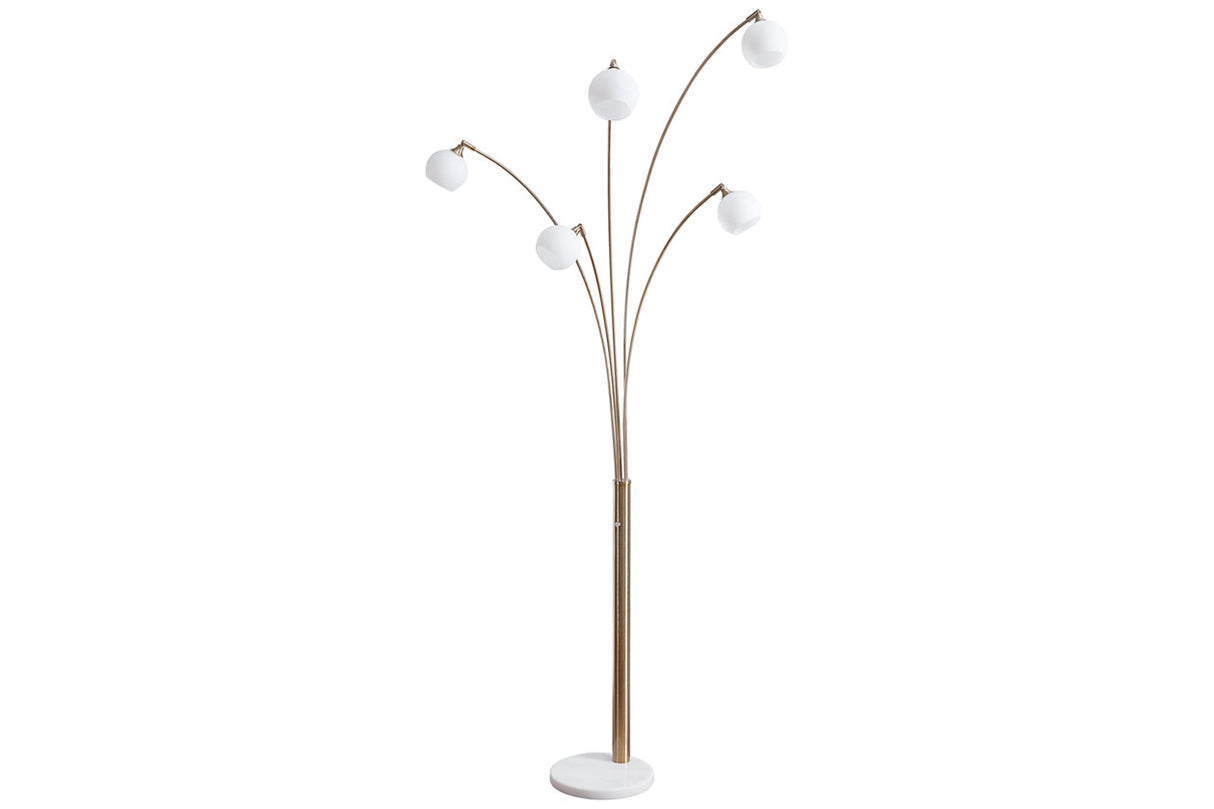 Taliya Champagne/White Arc Lamp from Ashley - Luna Furniture