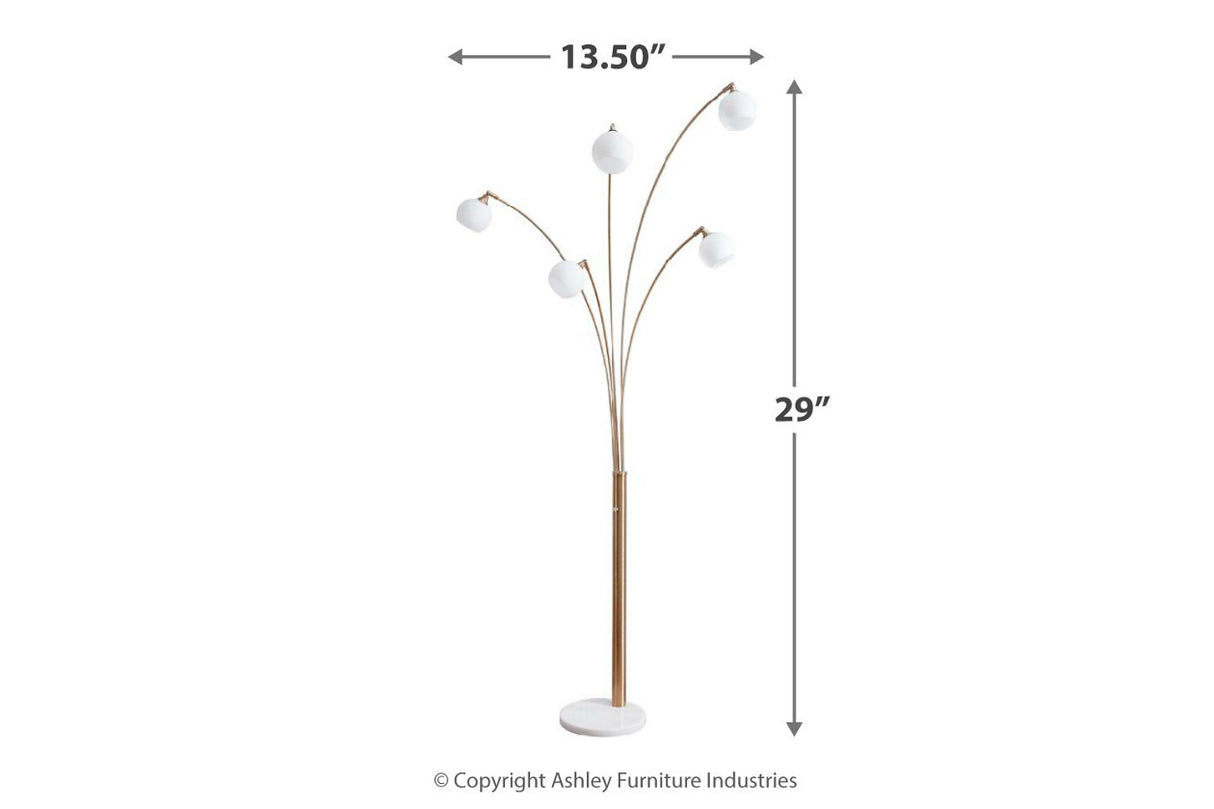 Taliya Champagne/White Arc Lamp from Ashley - Luna Furniture