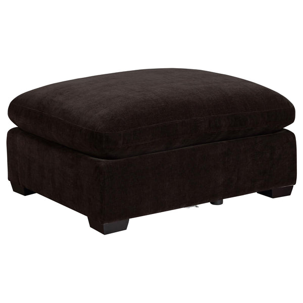 Lakeview Dark Chocolate Upholstered Ottoman