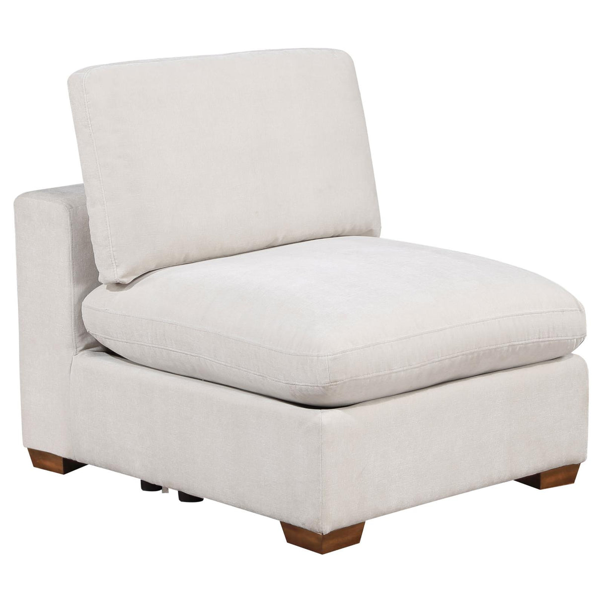 Lakeview Ivory Upholstered Armless Chair from Coaster - Luna Furniture