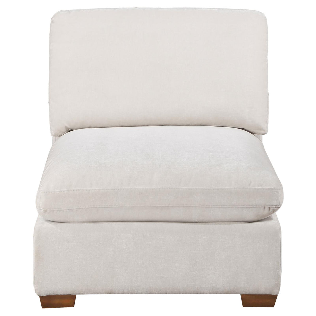 Lakeview Ivory Upholstered Armless Chair from Coaster - Luna Furniture