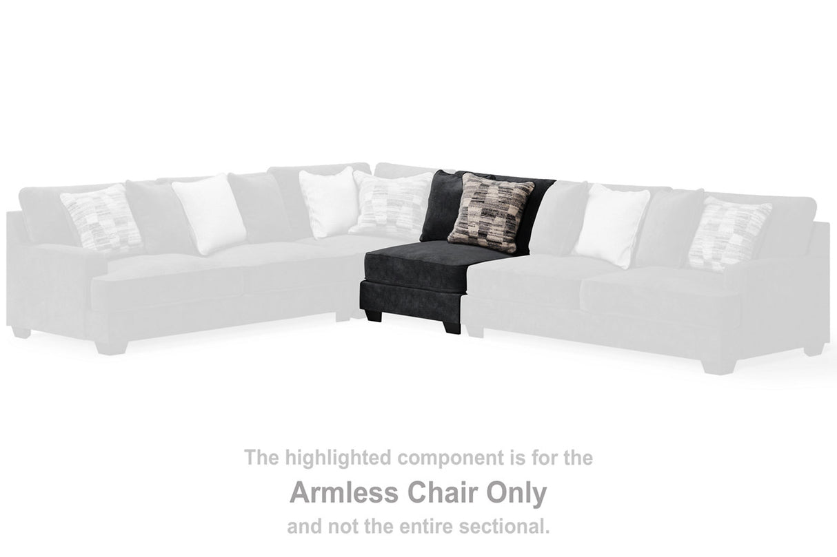 Lavernett Charcoal Armless Chair from Ashley Furniture - Luna Furniture