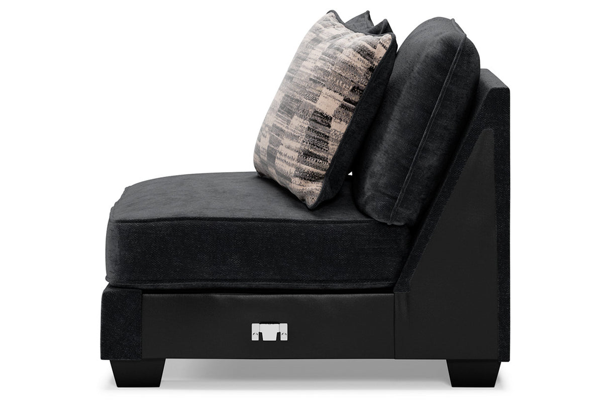 Lavernett Charcoal Armless Chair from Ashley Furniture - Luna Furniture