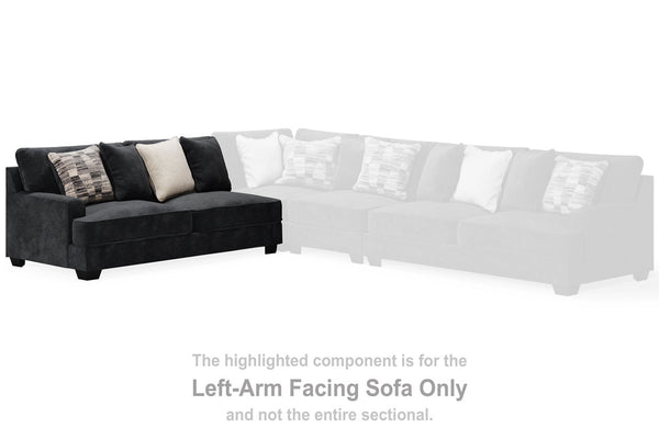 Lavernett Charcoal Left-Arm Facing Sofa