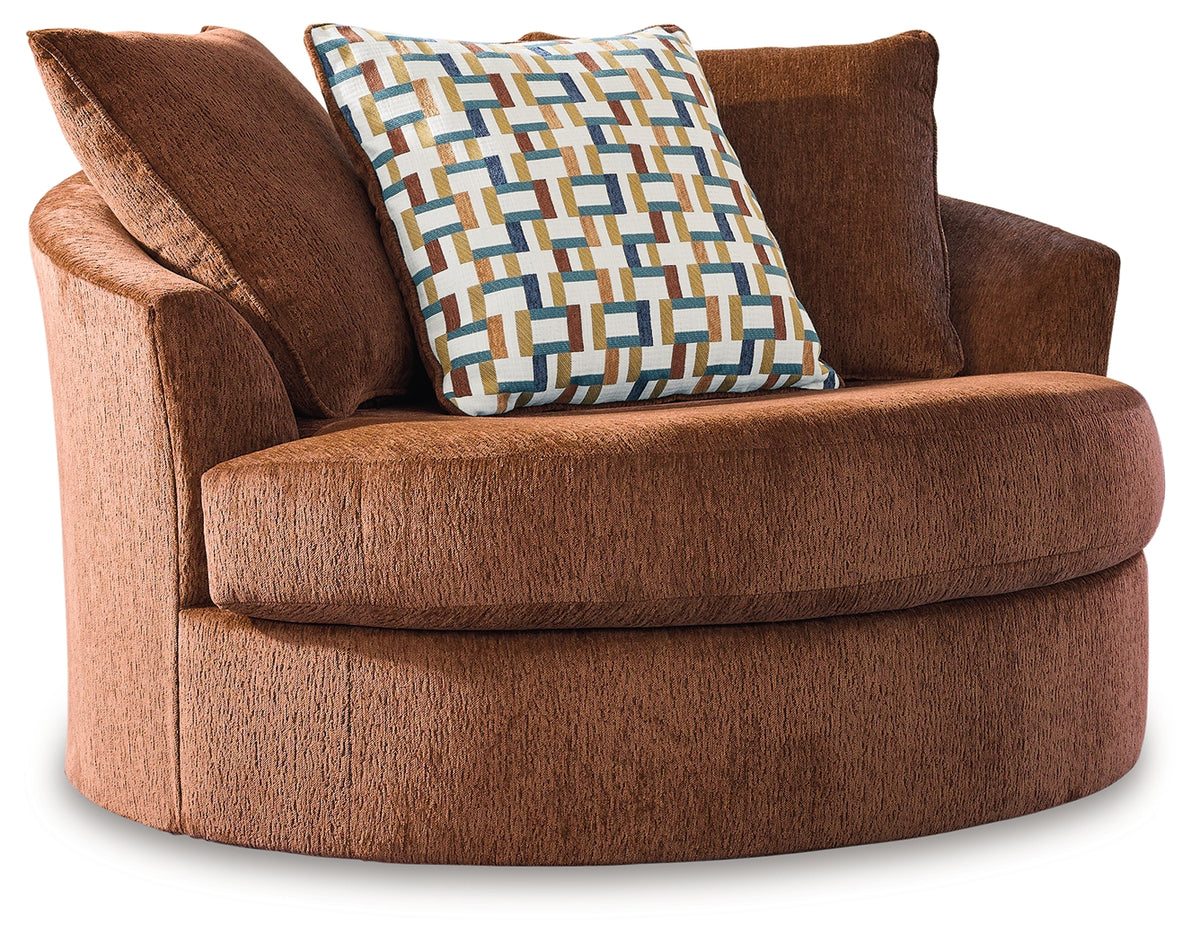 Laylabrook Spice Oversized Swivel Accent Chair from Ashley - Luna Furniture