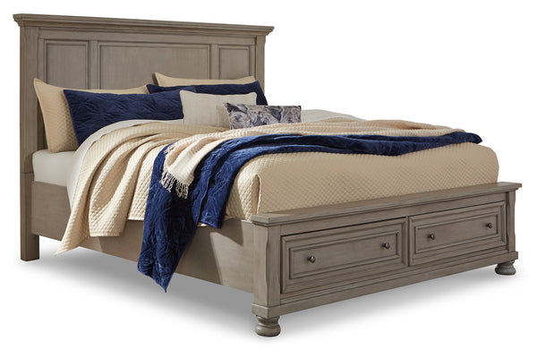 Lettner Light Gray Queen Storage Platform Bed
