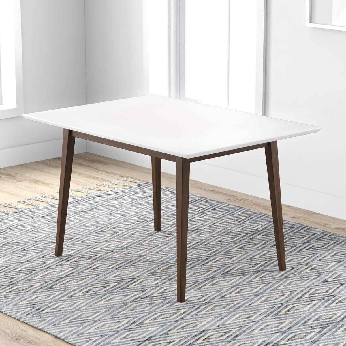 Levi Modern Style Solid Wood Rectangular Dining Kitchen Table Walnut / 47" from Ashcroft Furniture - Luna Furniture